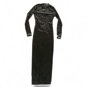 Long Sleeve Velvet Goth Maxi dress Medium
